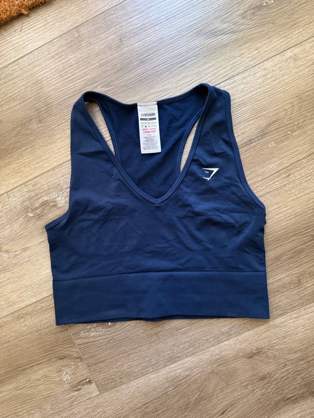 Gymshark Navy Everyday Seamless V-Neck Racerback Crop